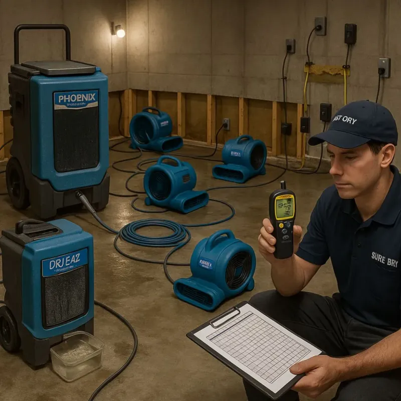 Structural Drying and Dehumidification process in Port Isabel, TX
